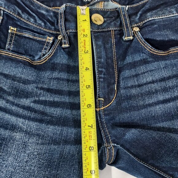 American Eagle Super Stretch Skinny Women Dark Blue Jeans Size 2Long 28x30.5 - Picture 10 of 12